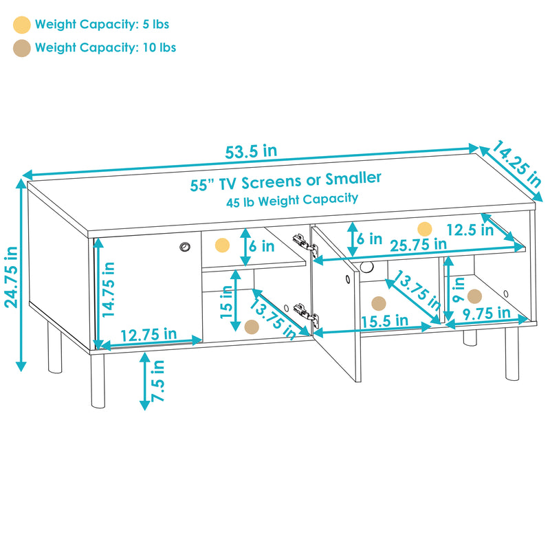 Image showing the overall product dimensions including height, depth and width.