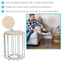 Sunnydaze Steel Wire End Table with Faux Woodgrain Tabletop