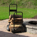 Sunnydaze Heavy-Duty Firewood Log Cart with Wheels