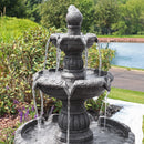 Sunnydaze Mediterranean 4-Tier Outdoor Water Fountain with Electric Pump