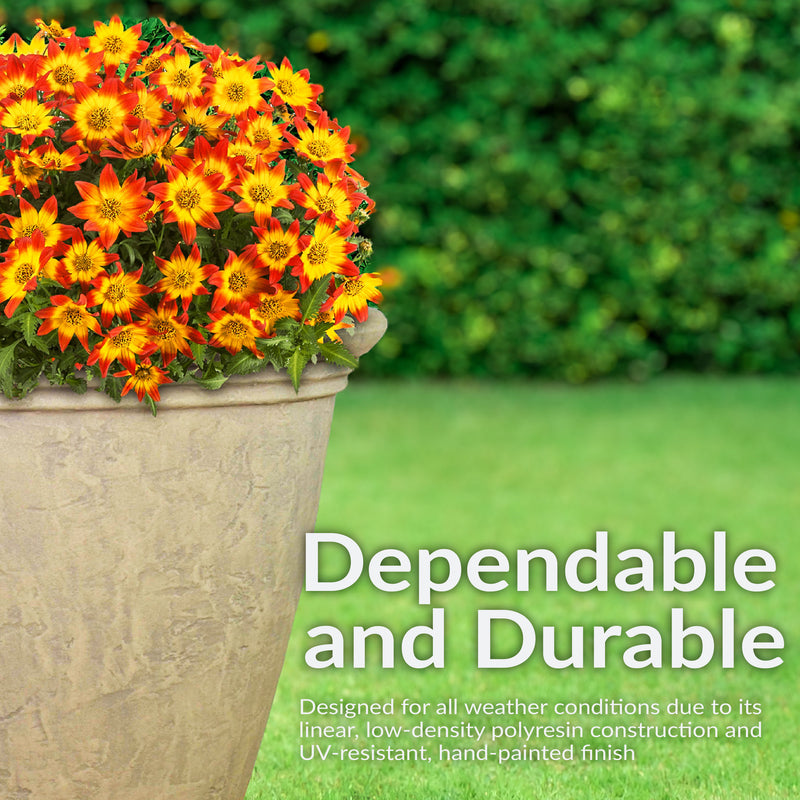 Sunnydaze Anjelica Polyresin Outdoor Flowerpot Planter