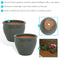 Sunnydaze Set of 2 Chalet High-Fired Glazed Ceramic Planters