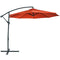 Sunnydaze Steel 10-Foot Offset Patio Umbrella with Cantilever, Crank, and Cross Base, 8 Steel Ribs