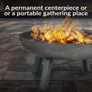 Sunnydaze Rustic Cast Iron Fire Pit Bowl with Stand