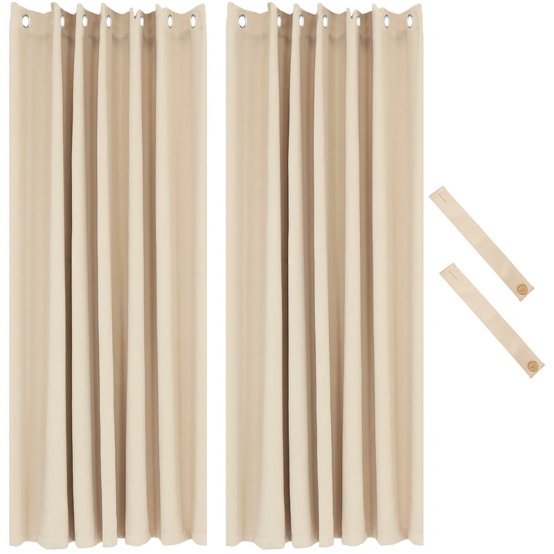 Sunnydaze Beige Outdoor Room Darkening Curtains