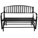 Sunnydaze 50" Black Steel Outdoor Patio Glider Bench