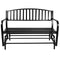 Sunnydaze 50" Black Steel Outdoor Patio Glider Bench