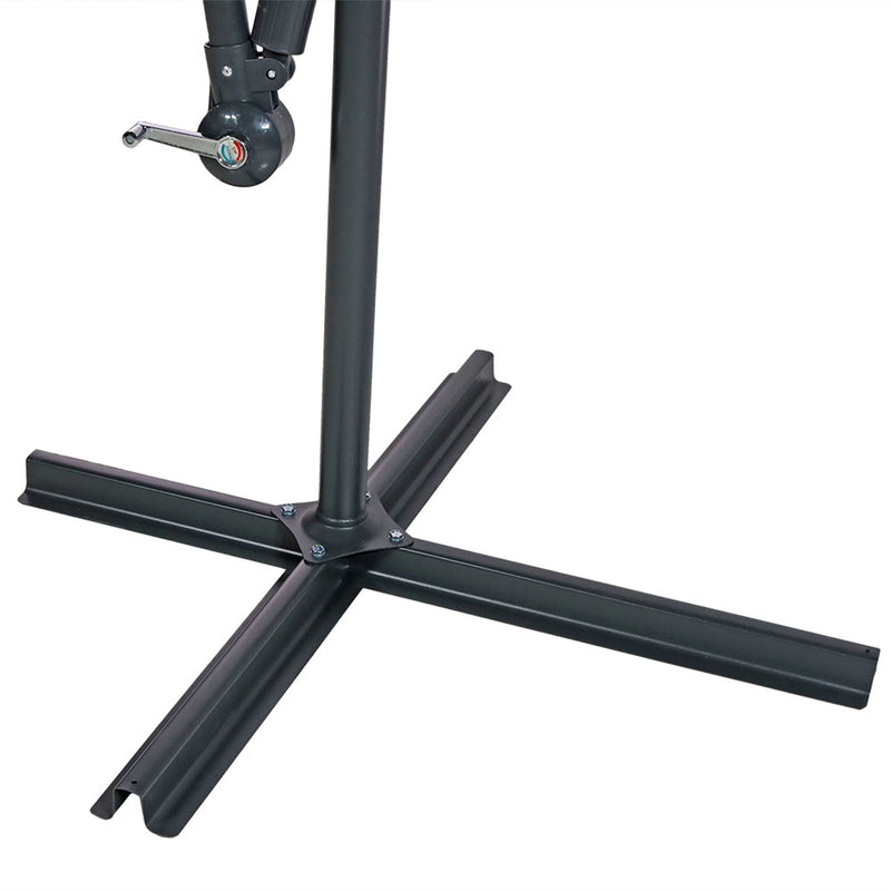 cross base stand for patio umbrella Sunnydaze 10' Offset Patio Umbrella with Cantilever and Cross Base