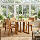 Sunnydaze Malaysian Hardwood Folding Gateleg Patio Round Dining Table