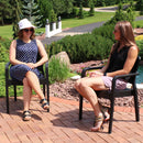 Sunnydaze Segonia All-Weather Plastic Stackable Dining Armchair - Black