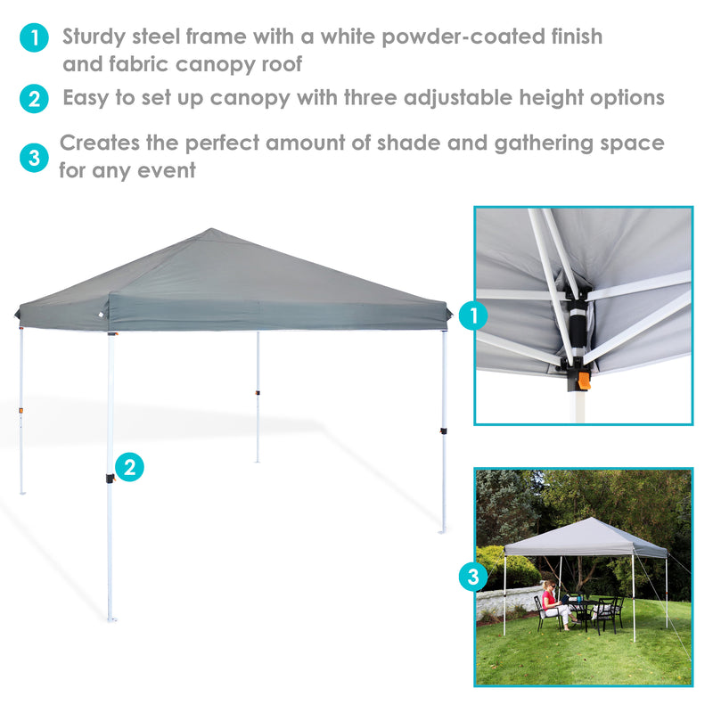 Three bullet points highlighting the main features of the pop up canopy.