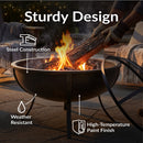 Sunnydaze 32" Outdoor Wood-Burning Fire Pit with Spark Screen