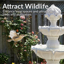Sunnydaze 3-Tier Outdoor Water Fountain with Fruit Top - White - 52" H