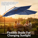 Sunnydaze 10 ft Offset Patio Umbrella with Base and Sandbag Weight