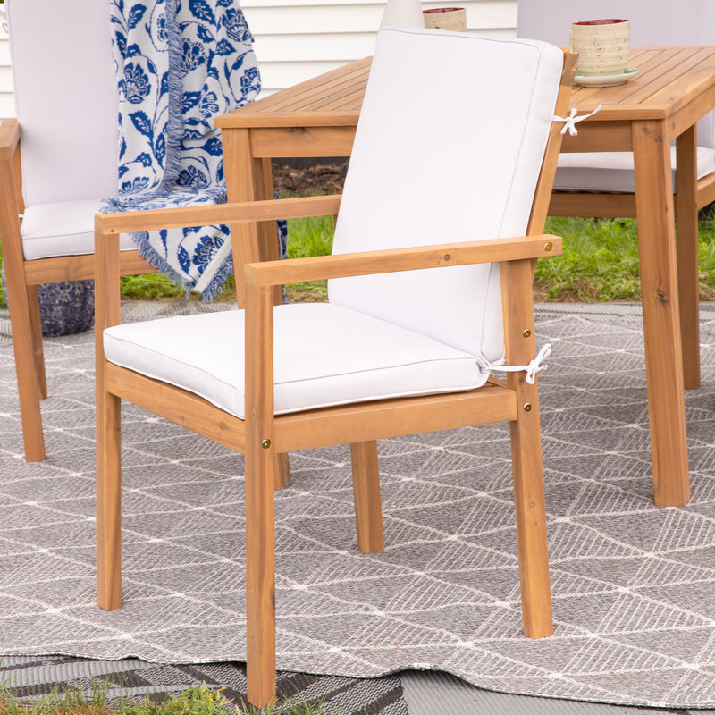 Sunnydaze Rodanthe Outdoor Patio Dining Chairs with Cushions - Set of 2