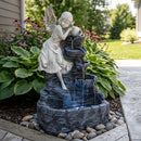 Sunnydaze Angel Falls Solar Fountain with Battery Backup - 29"