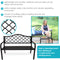 Sunnydaze 50" Outdoor Black Cast Iron Lattice Patio Bench