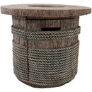 Sunnydaze 29" Rope and Barrel Propane Gas Fire Pit Table with Lava Rocks