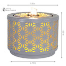 Sunnydaze Geometric Flower Cutout Indoor Water Fountain with Lights - 5.5" H