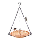 Sunnydaze Hand-Hammered Hanging Copper Bird Bath or Bird Feeder