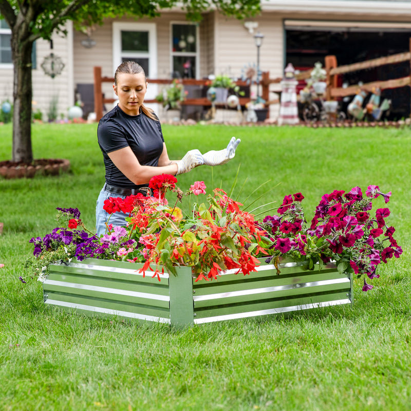 Sunnydaze Galvanized Steel Raised Garden Bed