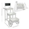 Sunnydaze 3-Tiered Flower Cart Display Stand with Wheels - White