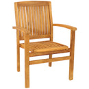 Sunnydaze Teak Wood Stackable Outdoor Patio Dining Chair