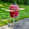 Sunnydaze Kamado Charcoal Grill and Smoker with Side Tables and Wheels