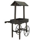 Sunnydaze Rustic, Vintage Flower Cart Display Stand with Wheels - Gray
