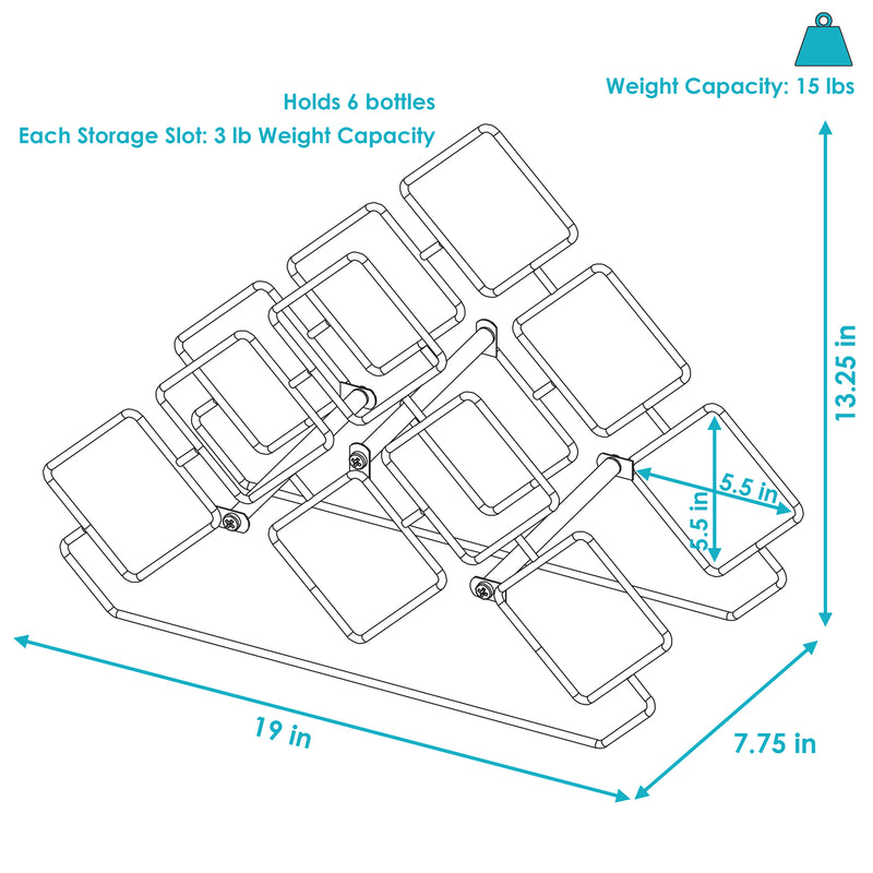 Image showing the overall product dimensions including height, depth and width.