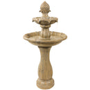 Sunnydaze 2-Tier Pineapple Solar Fountain with Battery Backup - 46" H