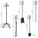 Sunnydaze 4-Piece Steel Fireplace Tool Set with Stand