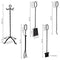 Sunnydaze 4-Piece Steel Fireplace Tool Set with Stand