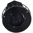 Close-up of the black underside of the lighthouse top showing the battery compartment, screws, and on/off switch.