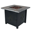 Sunnydaze Outdoor 30" Square Propane Gas Fire Pit Table with Lava Rocks