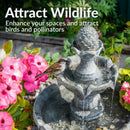 Sunnydaze Pineapple 2-Tier Solar Powered Fountain  with Battery Backup Fountain - 33"