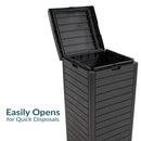 Sunnydaze Patio Trash Can with Lid
