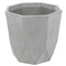 Sunnydaze Modern Faceted Polyresin Planter - Light Gray - 14.75"