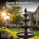 Sunnydaze 4-Tier Grand Courtyard Outdoor Water Fountain - 80" H