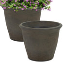 Anjelica Planter - 15.25 in (38 cm) - Sable on a white background in a two pack