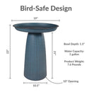 Sunnydaze Gleeful Garden Metal Outdoor Bird Bath - UV-Resistant Finish