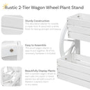 Sunnydaze Wagon Wheel 2-Tier Rustic Wood Plant Stand