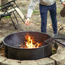Sunnydaze 36" Metal Campfire Ring with Rotating Detachable Cooking Grate - Steel