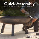 Sunnydaze Cast Iron Heavy Duty Fire Pit for Outside