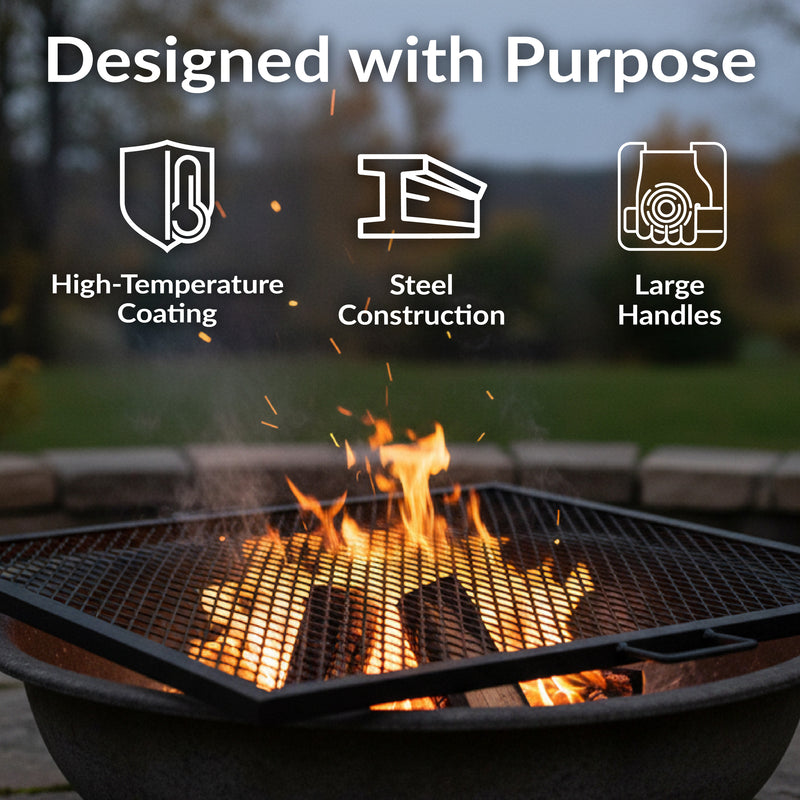 Sunnydaze X-Marks Square Fire Pit Grill Grate