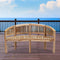 Sunnydaze Outdoor Wooden Teak Banana Bench for Garden or Patio - 59" W