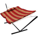 Sunnydaze Cotton Rope Hammock with Stand, Pad, & Pillow - 275 Pound Capacity