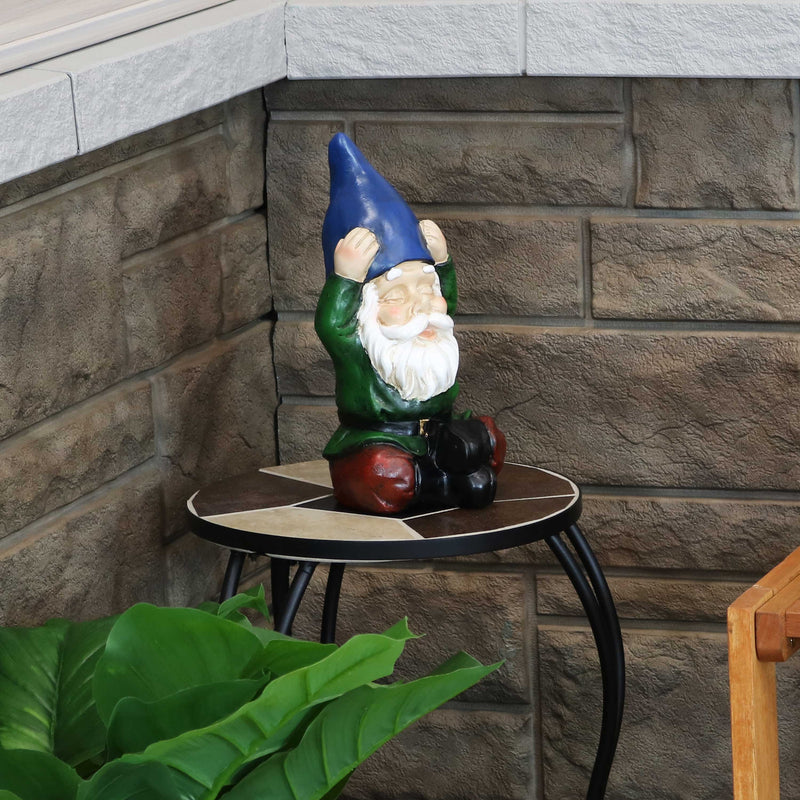 yoga garden gnome statue