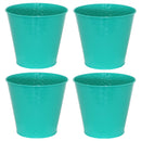 Sunnydaze Galvanized Steel Buckets with Hexagon Pattern - Set of 4