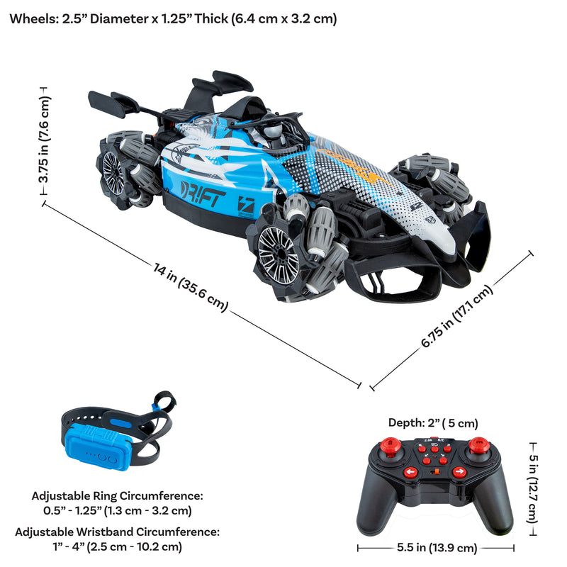 Sunnydaze Stupendous Stunts Gesture Sensing RC Car with Dual Controllers